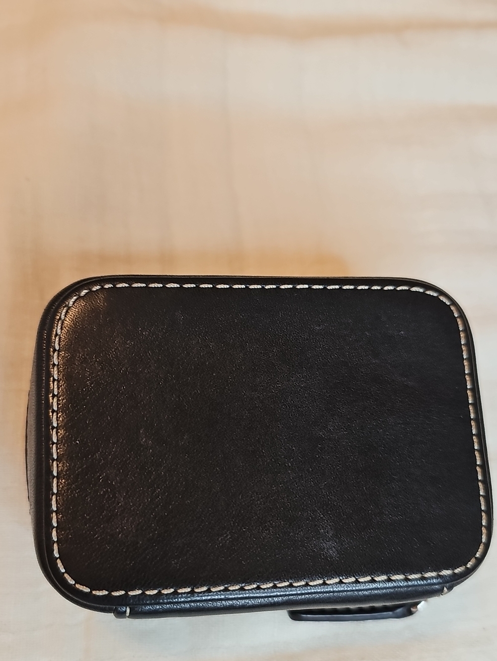 Coach Black Crossgrain Leather Travel Pill Box Case w/ One Bottle - Picture 3 of 4